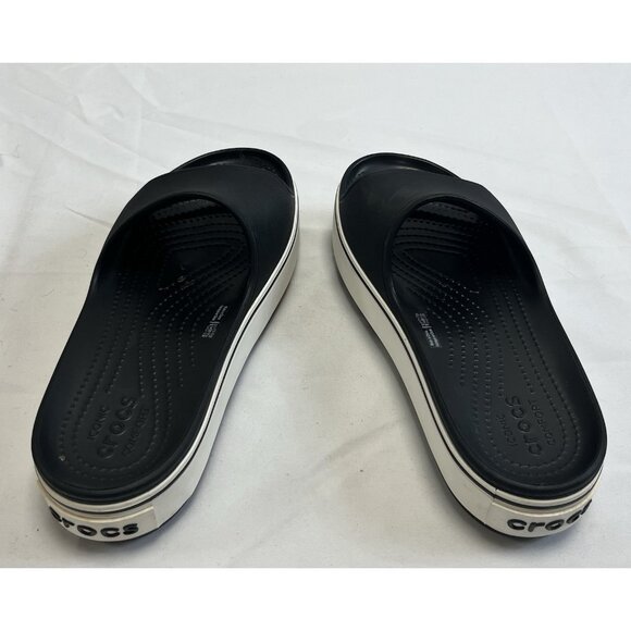 Crocs Platform Slide Sandals Womens Size 8 Black/White Chunky Iconic Comfort 🤍 - Picture 8 of 8